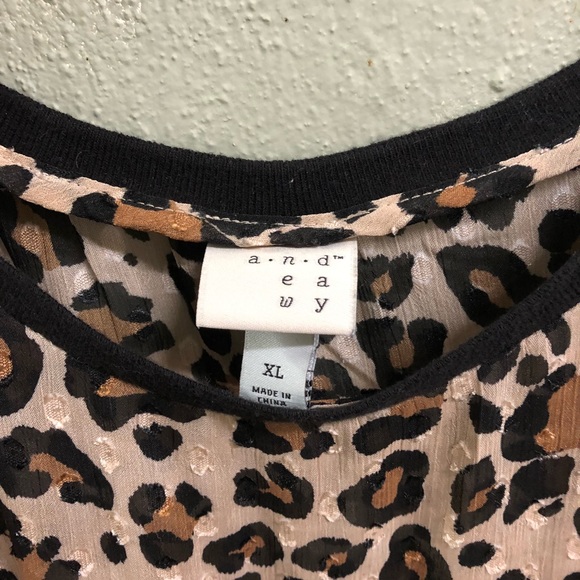 Cheetah Print Sheer Blouse - Picture 3 of 5